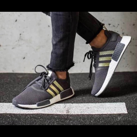 adidas Shoes - ADIDAS NMD R1 gray and gold